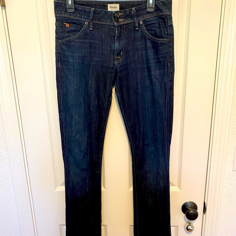 Hudson Beth Midrise Baby Boot Cut Blue Jeans